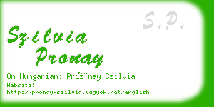 szilvia pronay business card